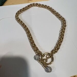 Ivana Trump Gold Choker Necklace with Crystal Accents